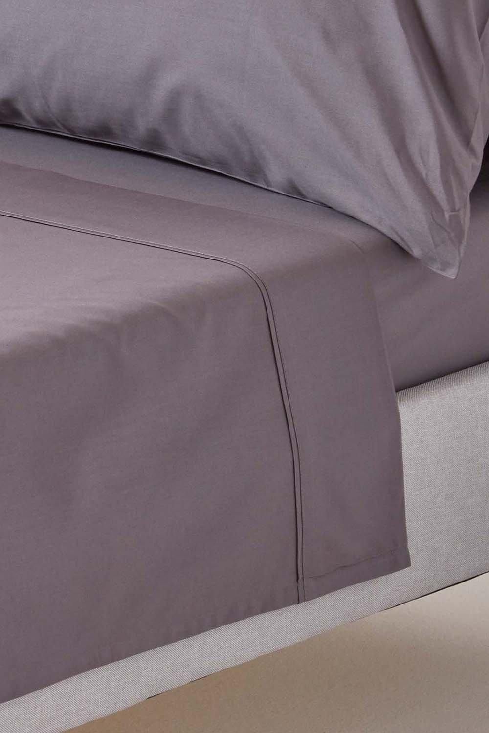 Homescapes Egyptian Cotton Flat Sheet 200 Thread Count in Dark Grey