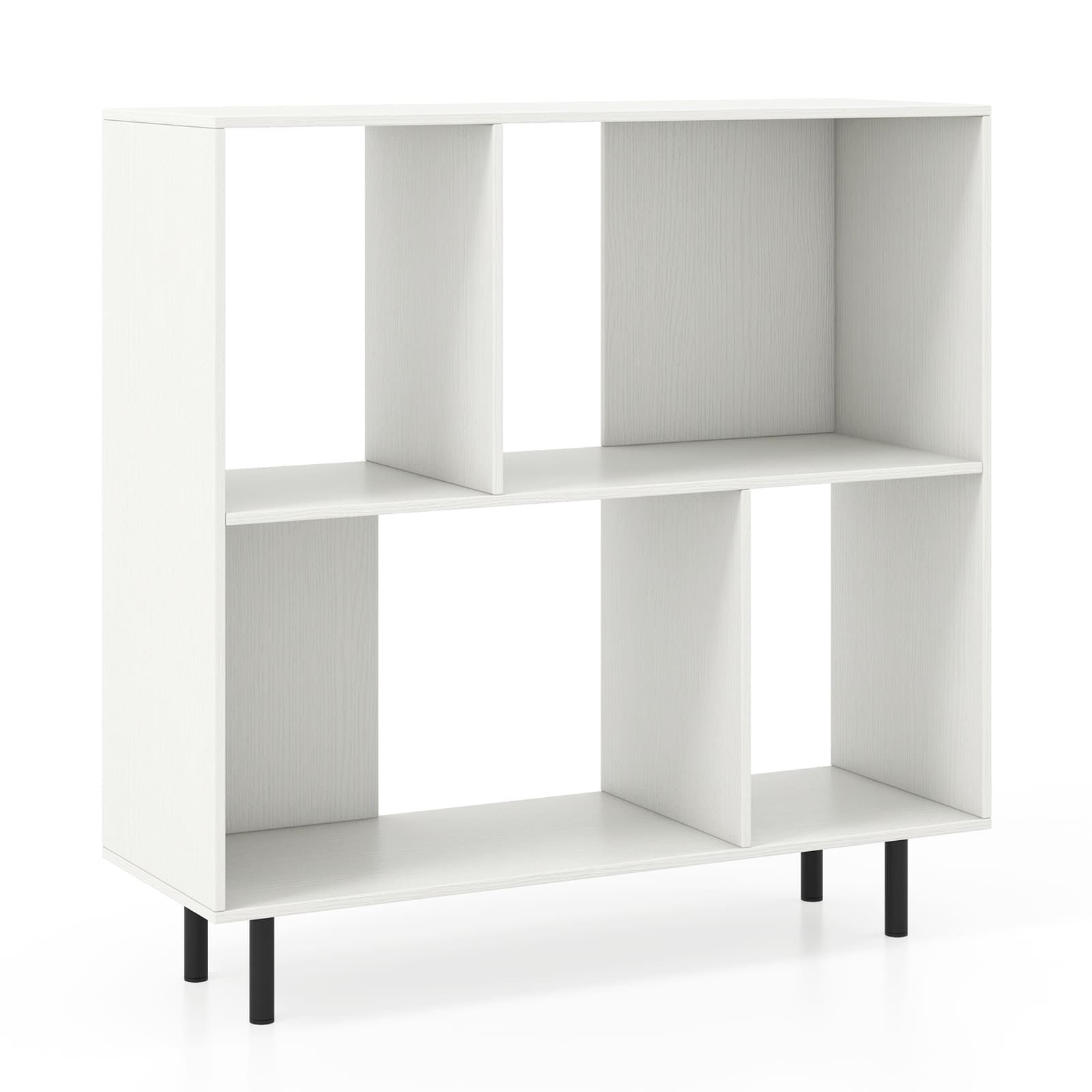 Costway Open Shelf Bookcase Modern Minimalist Cube Bookshelf in White