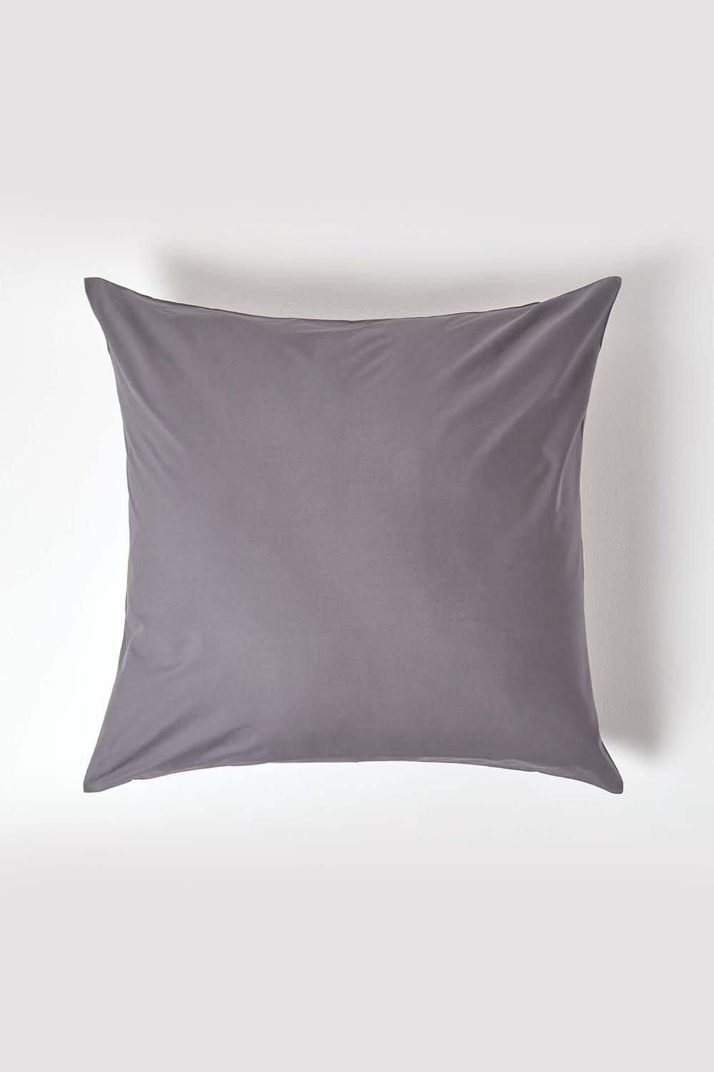 Homescapes Continental Egyptian Cotton Pillowcase 200 TC, 80 x 80 cm in Dark Grey