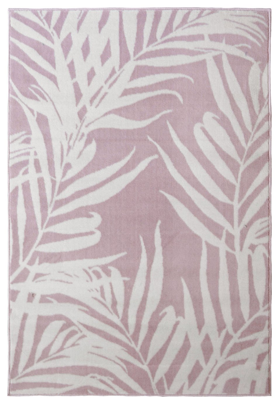 Homemaker Polypropylene Leaf Rug - 80x150cm - Pink