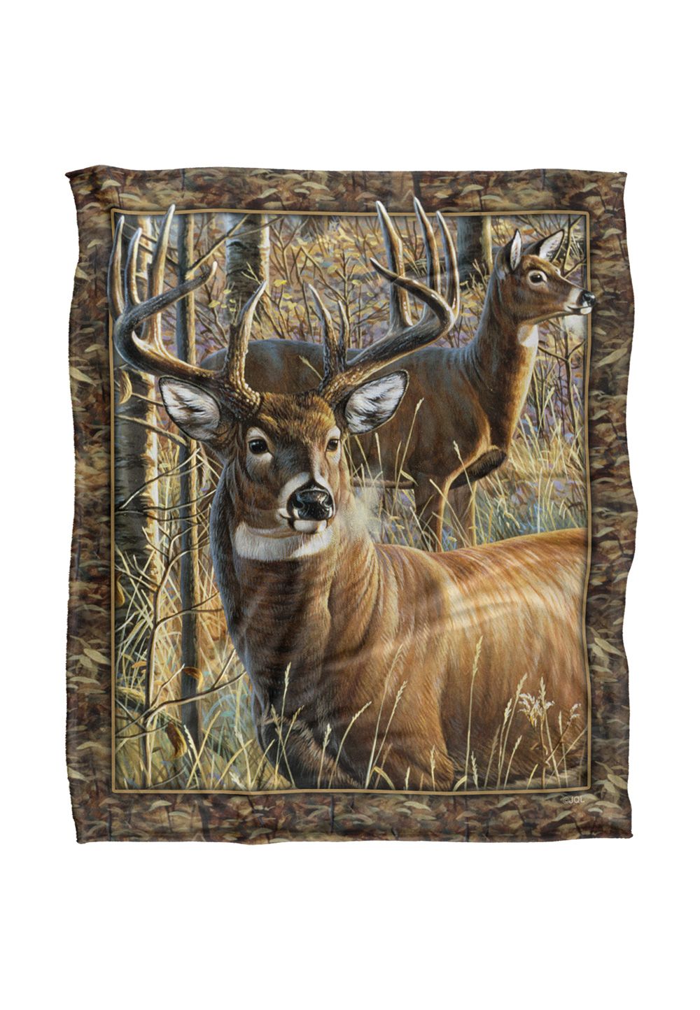 JQ Licensing Cf-Jp Deer Hunting Challenge Silky Touch Super Soft Throw Blanket 152 X 127 cm in White