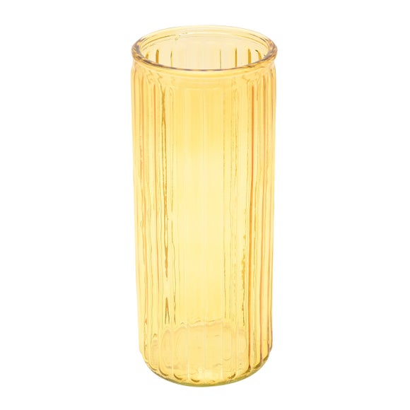 Hestia Cylindrical Ribbed Glass Vase 3