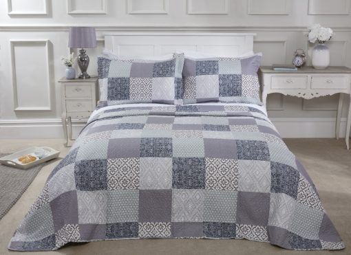 New Edge Blinds Worcester Bedspread in Blue