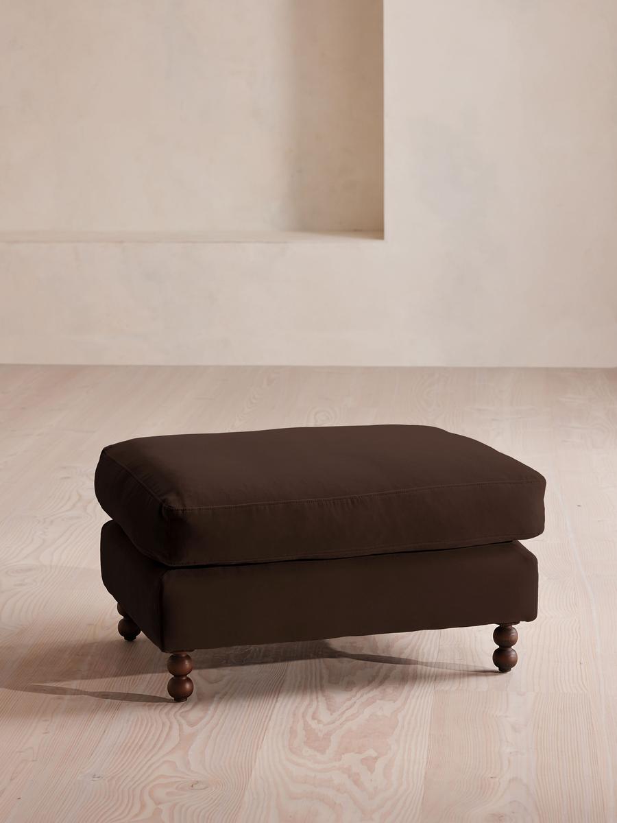Audrey Rectangle Ottoman, Sofa, Velvet, Chocolate