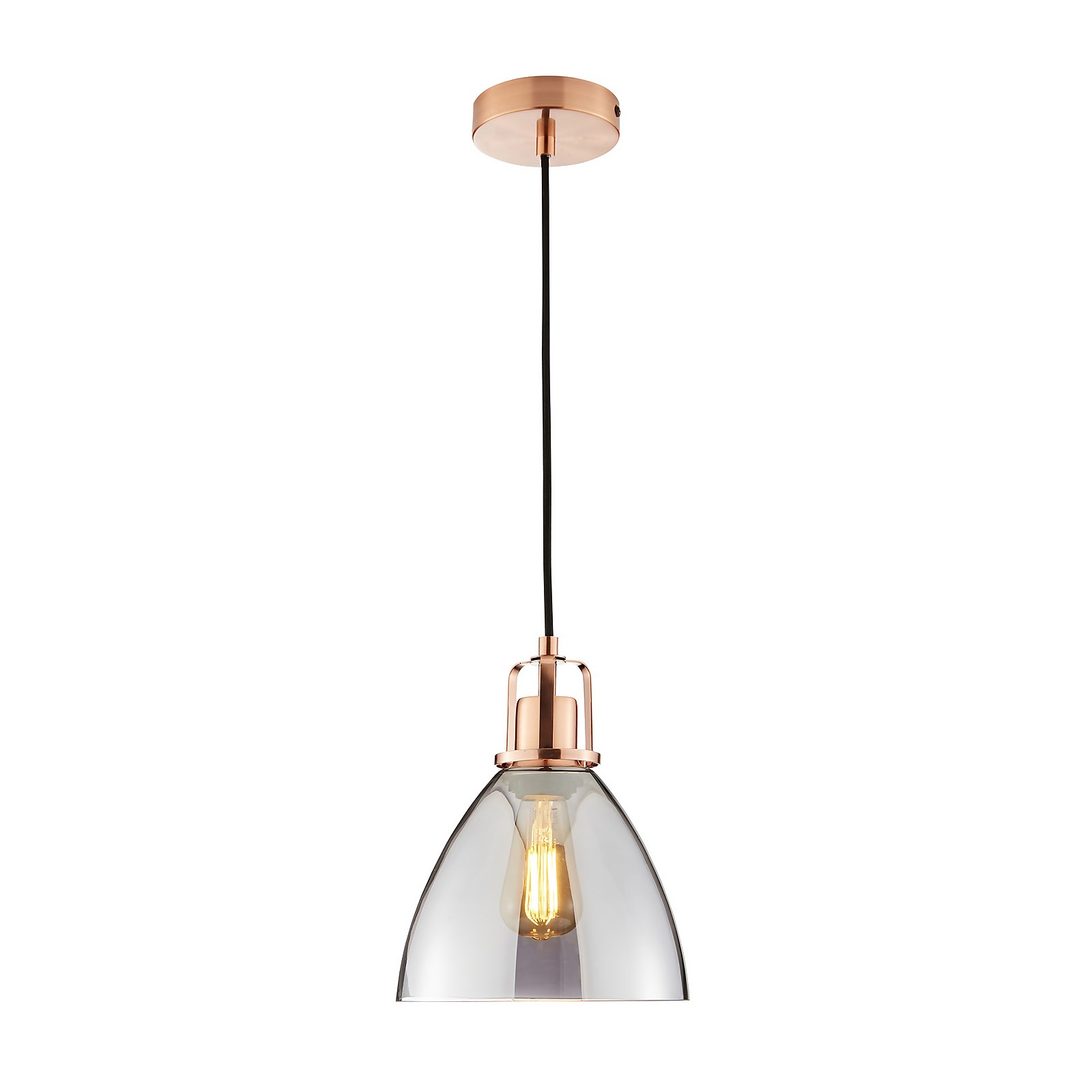 Decan Pendant - Smoke & Copper