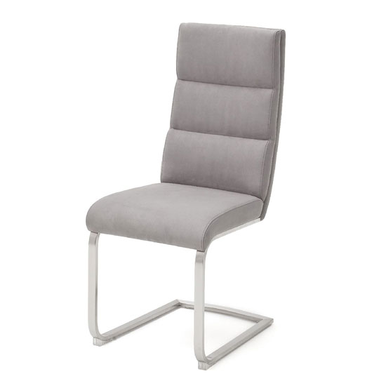 Hiulia Cantilever Dining Chair In Ice Grey