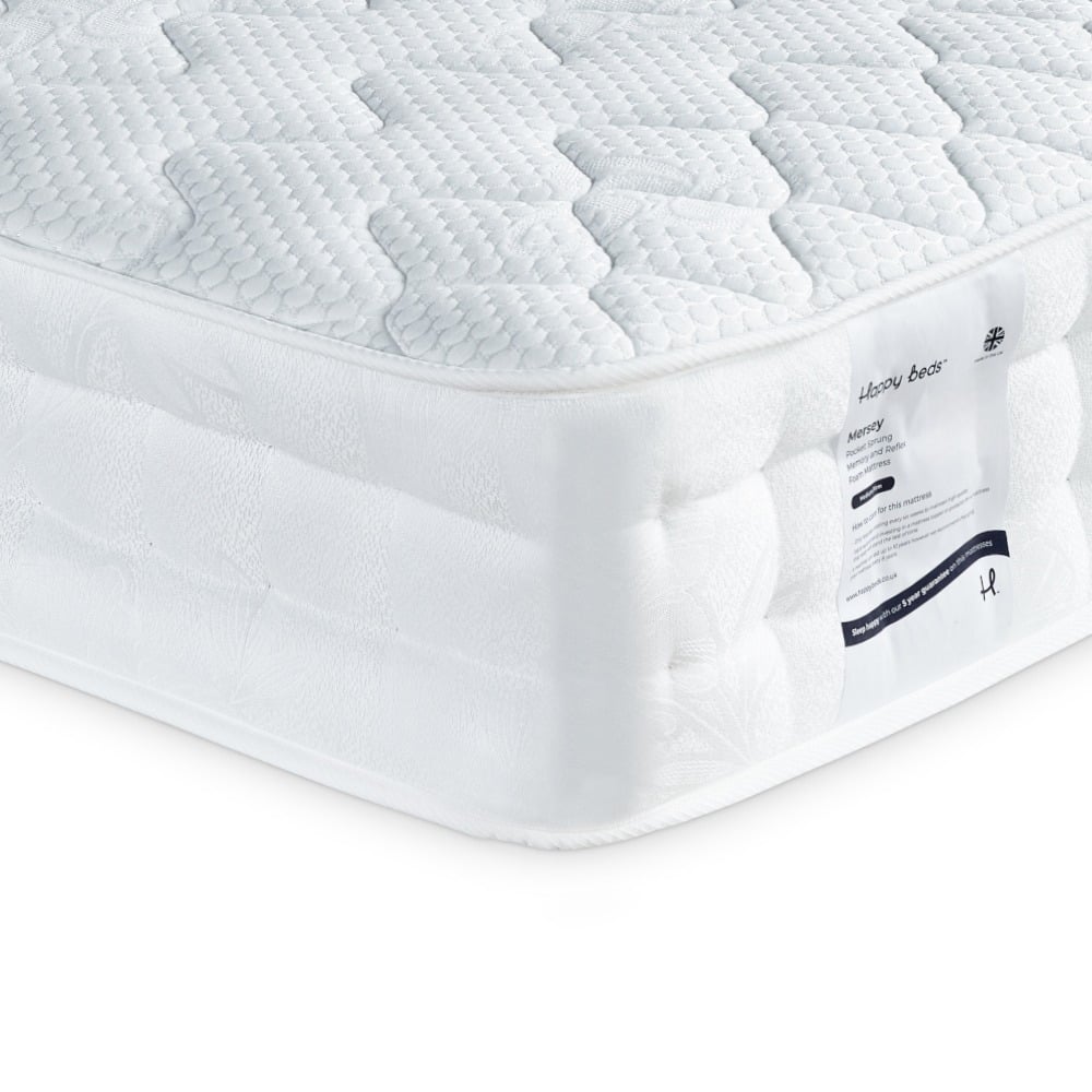 Mersey - King Size - 1000 Pocket Spring Memory Foam and Reflex Foam Mattress - Fabric - 5ft