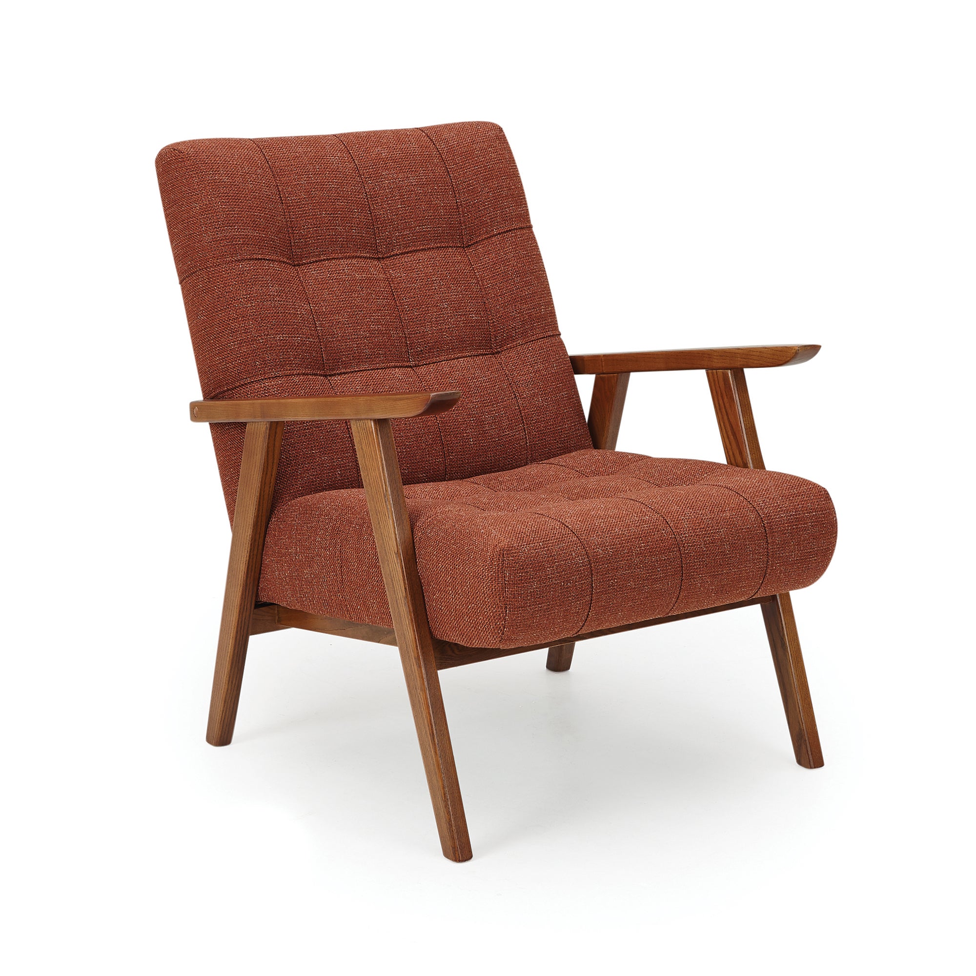 Arkin Wooden Frame Accent Chair - Orange Orange