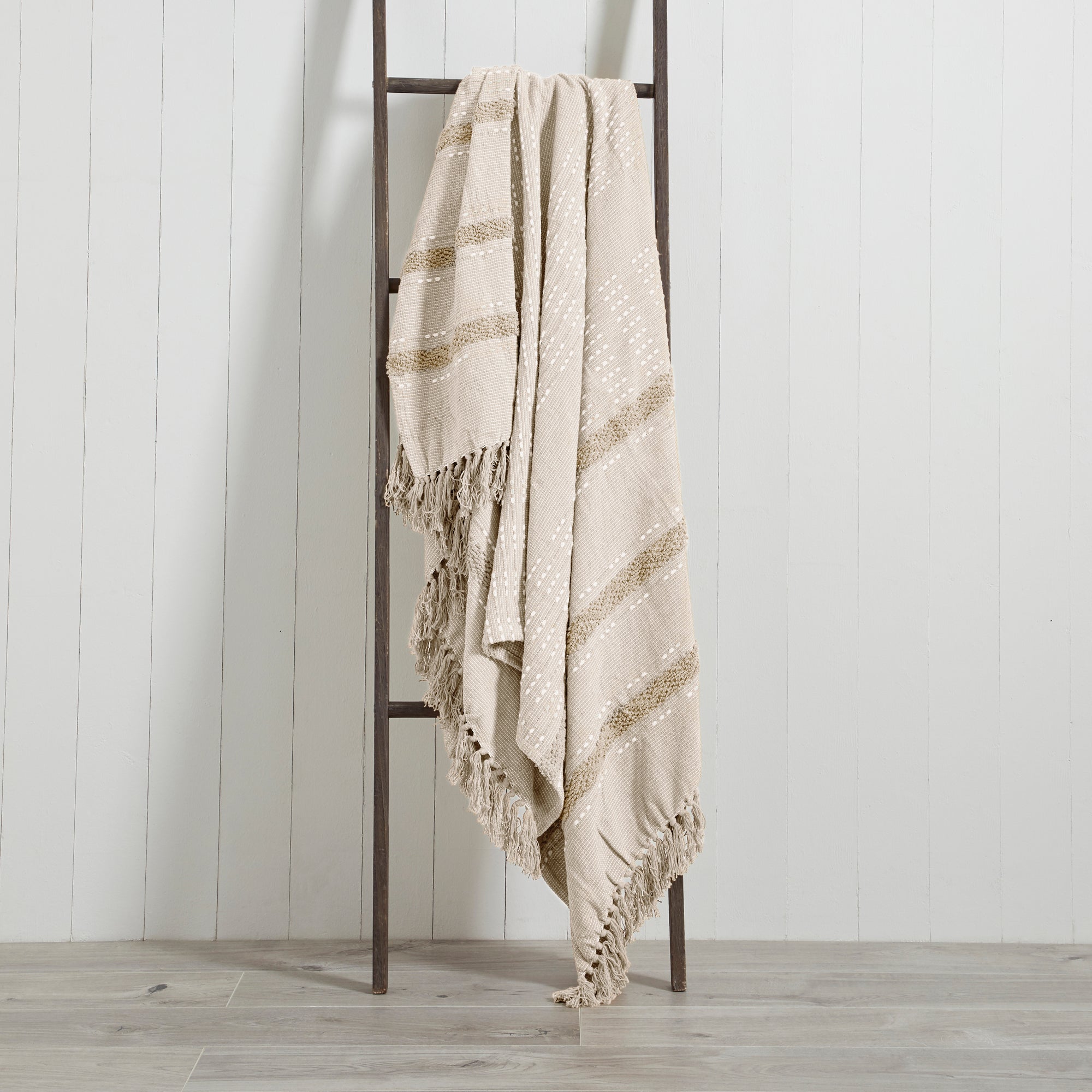 Sundown 130cm x 180cm Throw Beige and White
