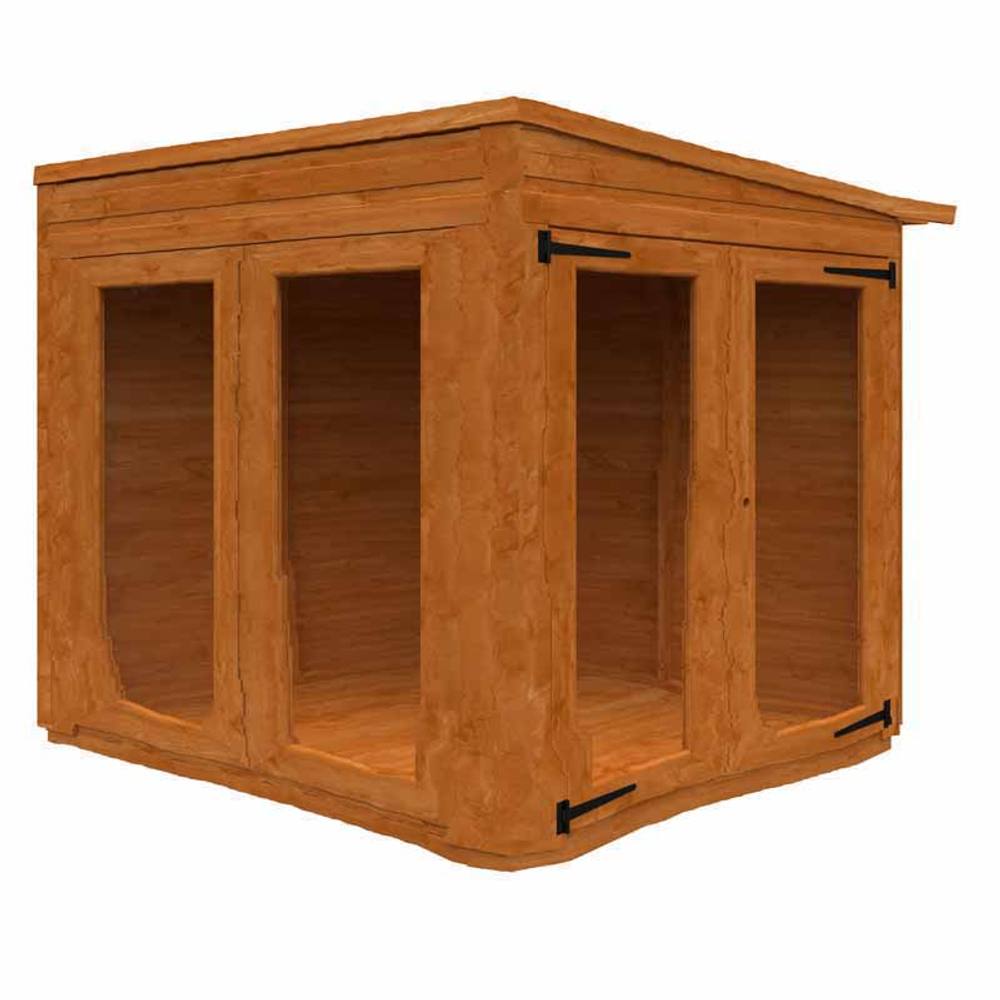 Buttercup Farm 4x4 Flex Pent Full Pane Summerhouse 12mm Flex - L123.8xW115xH203 cm in Burnt Orange