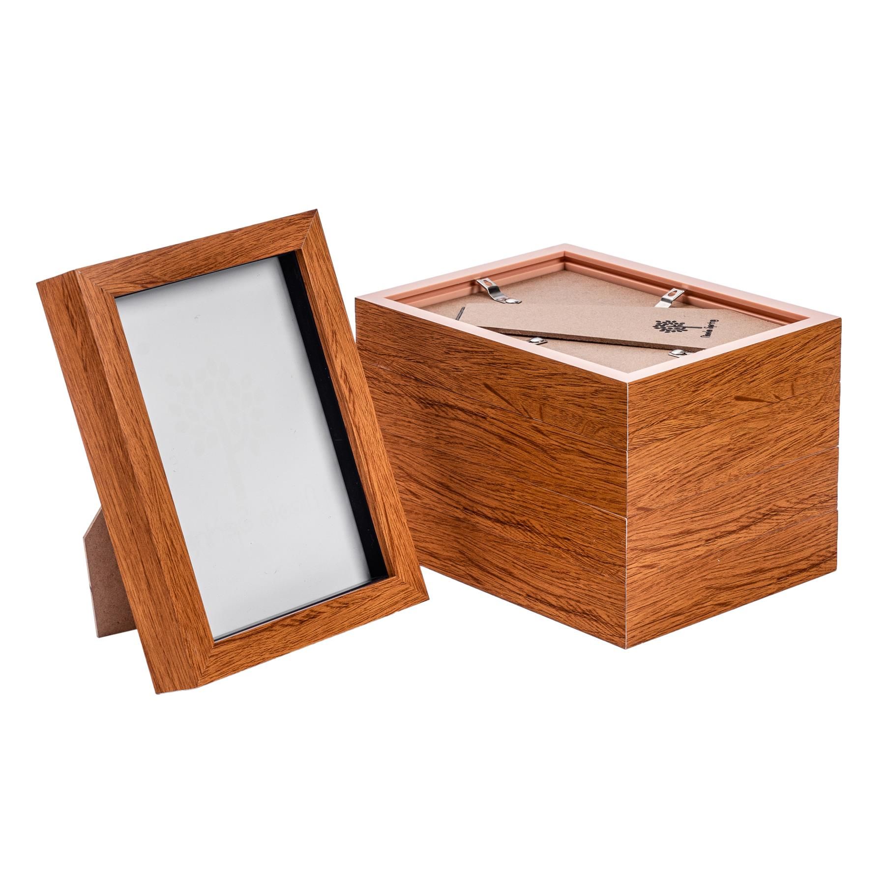 Nicola Spring 3D Box Photo Frames - 5 x 7" - Pack of 5 in Dark Brown