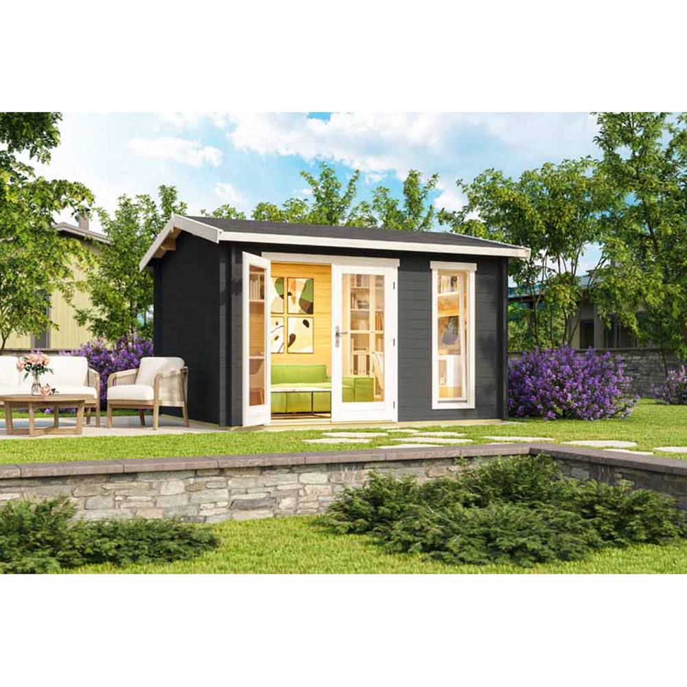 Lasita Maja Ltd Carlisle-Log Cabin, Garden Room, Home Office - L390xW350.8xH245.1 cm in Light Brown 4