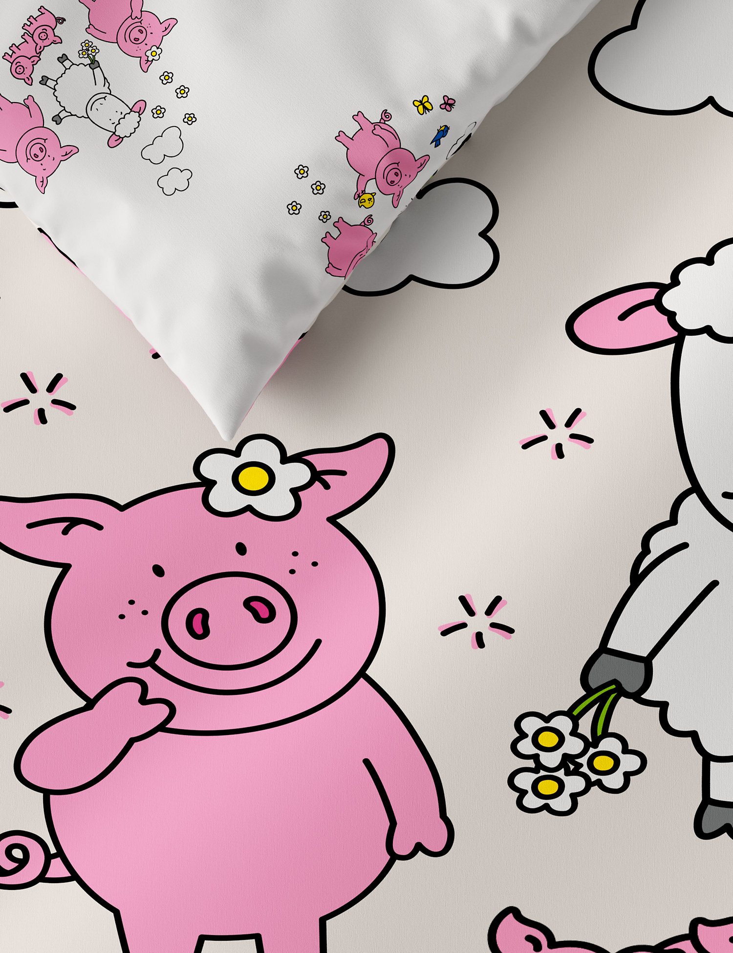 M&S Cotton Blend Percy Pig™ Bedding Set