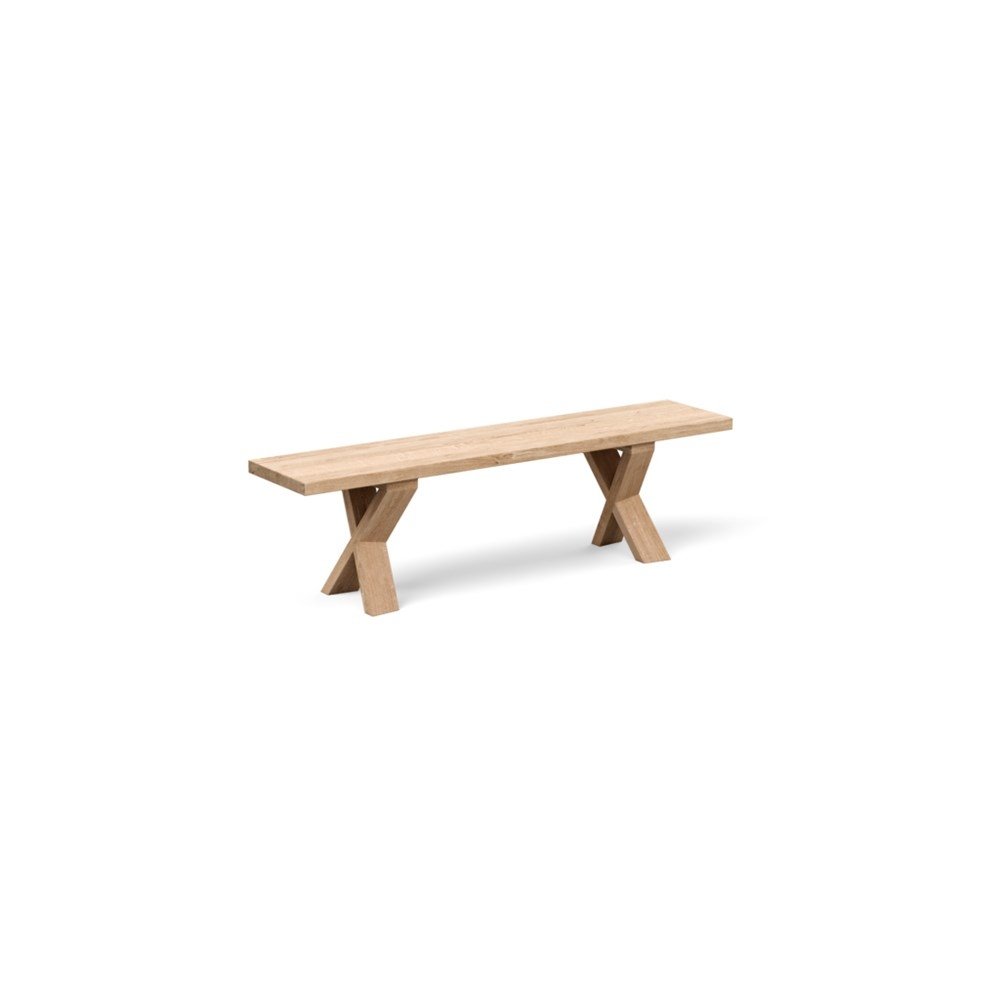 Heal's Oslo Bench 220x35cm White Oiled Oak Straight Edge Not Filled