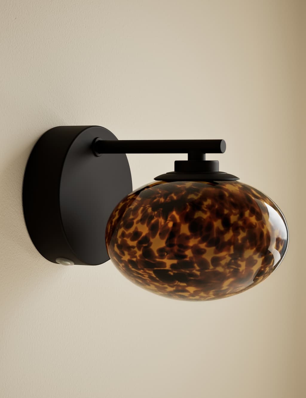 M&S Rechargeable Tortoiseshell Glass Wall Light Black