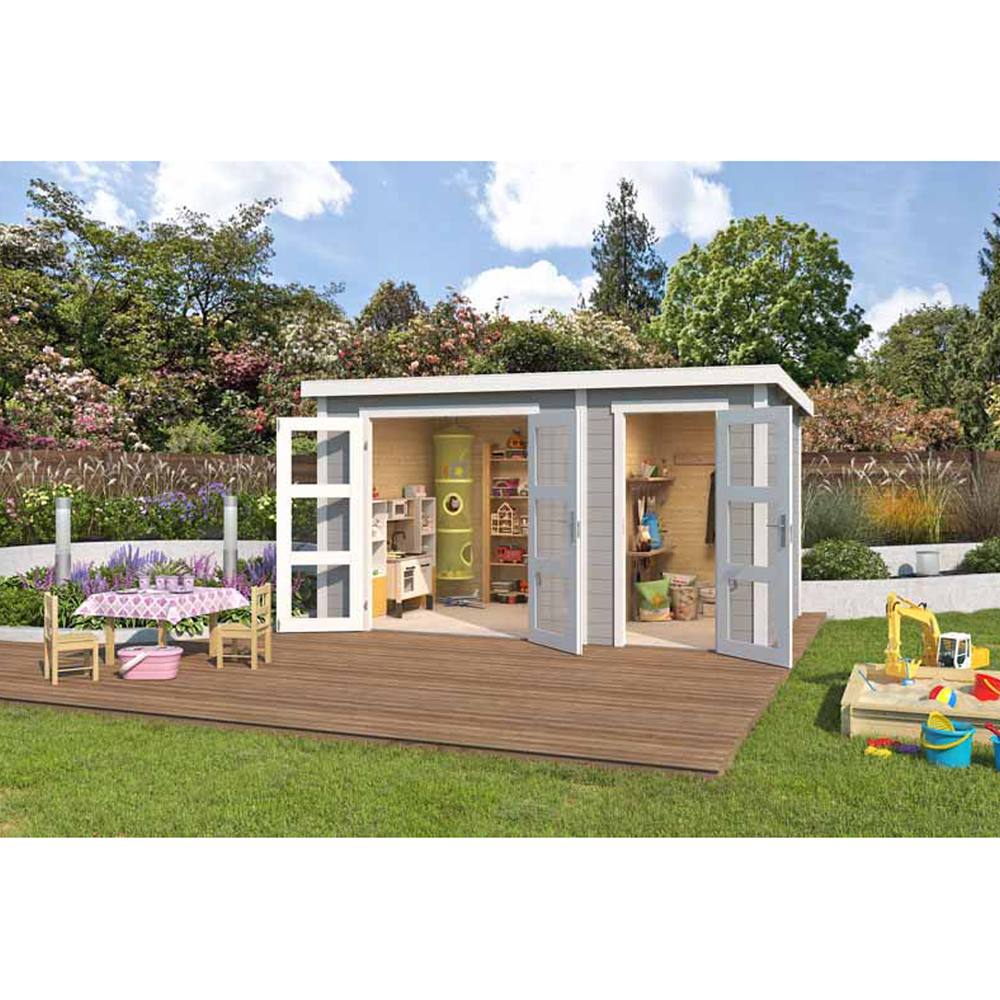 Lasita Maja Ltd Zambezi XL-Log Cabin, Garden Room, Home Office - L400xW259.7xH210.9 cm in Light Tan 3