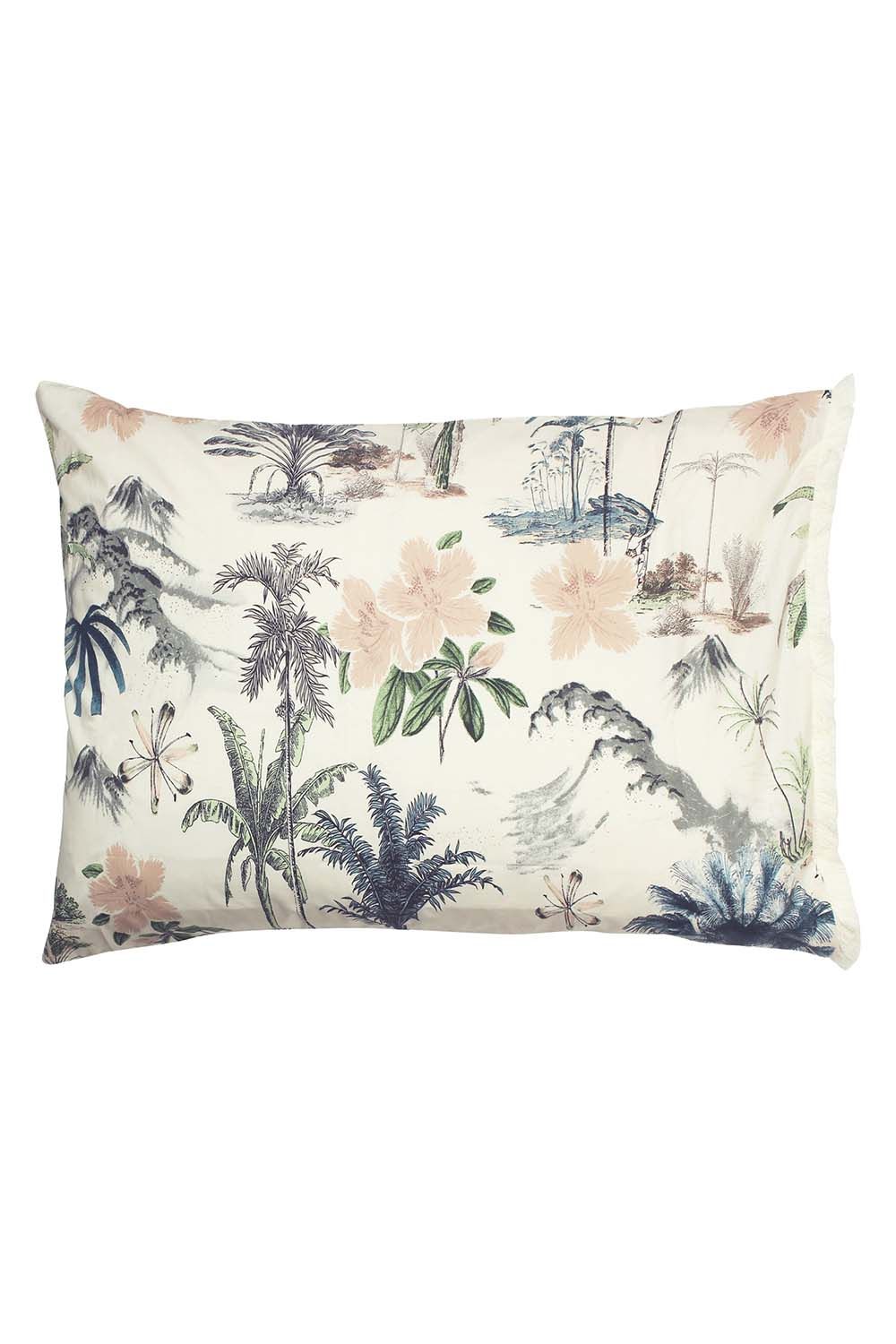 Linen House Luana Floral Fringed Pillowcase Set