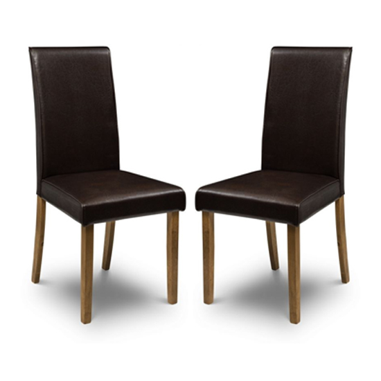 Hudson Brown Faux Leather Dining Chair In Pair