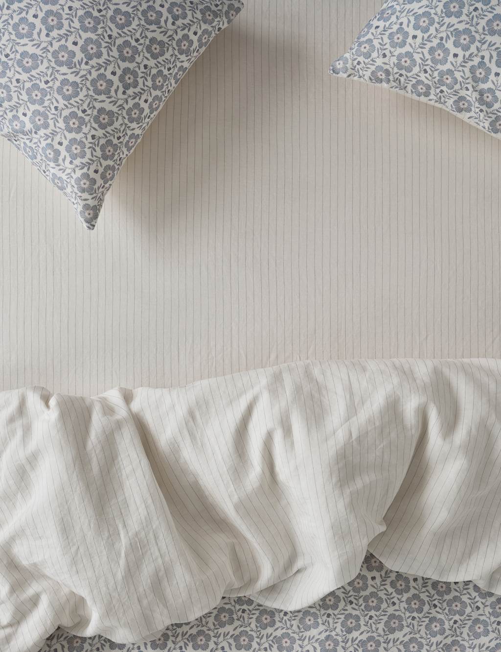 Piglet In Bed Linen Rich Folk Floral Fitted Sheet Grey Mix
