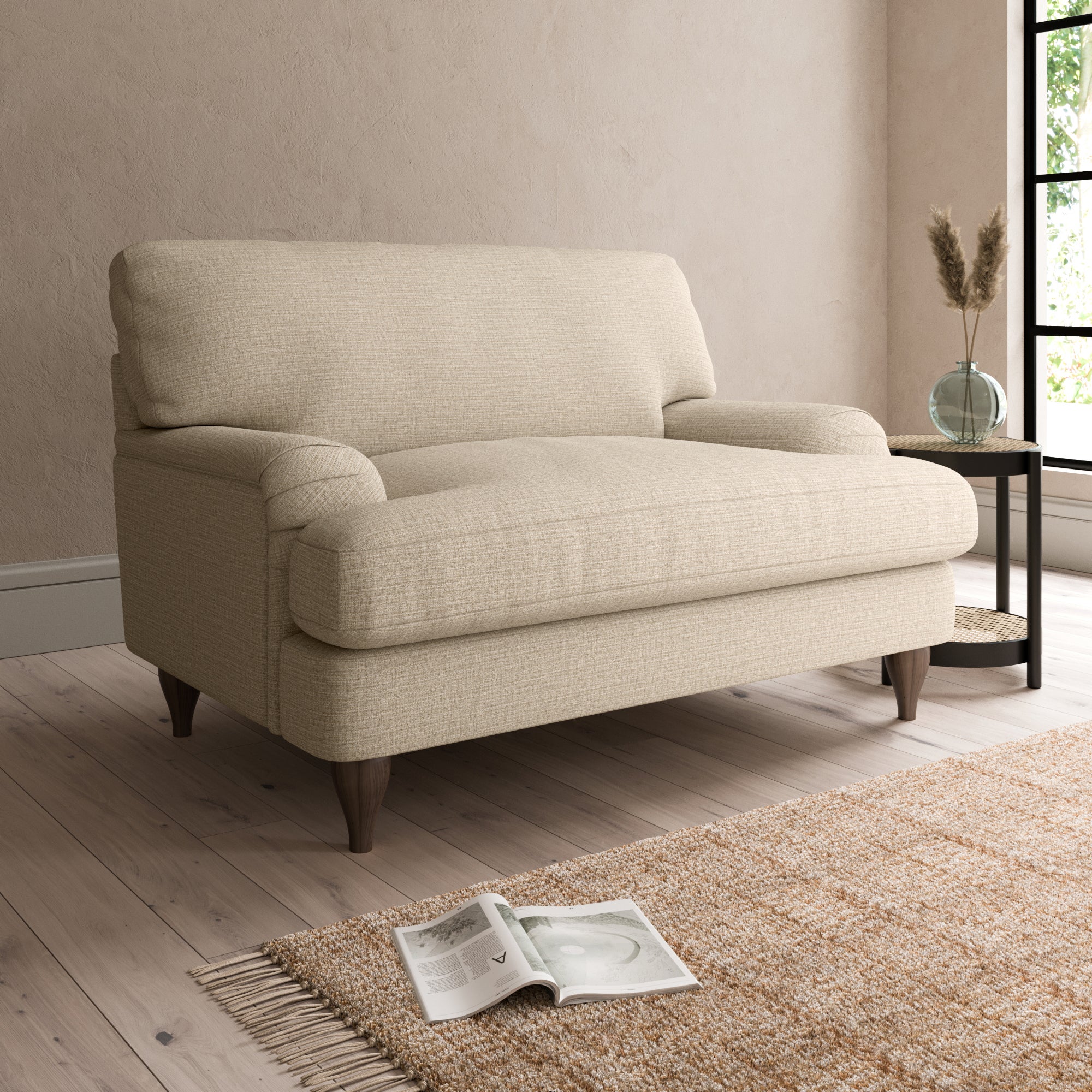 Darwin Textured Weave Snuggle Chair Yellow