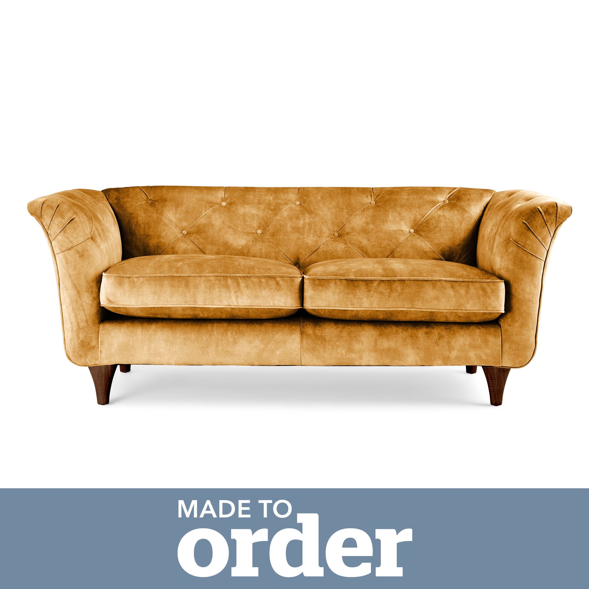 Jaipur 2 Seater Sofa Slub Velvet Slub Velvet Mustard