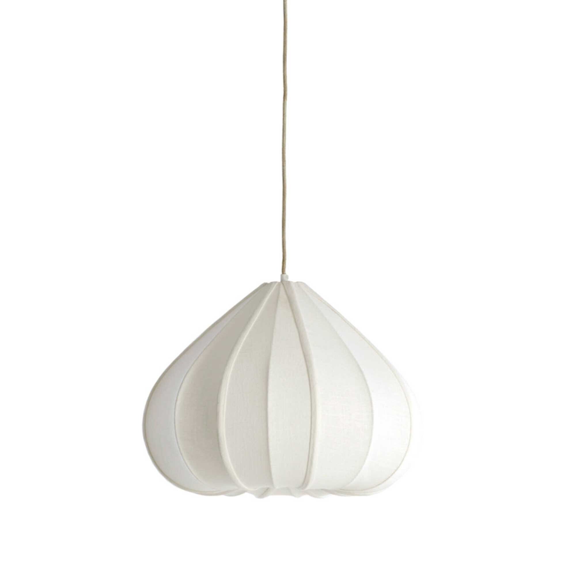 Large White Curved Fabric Pendant Light, Neutral | Barker & Stonehouse