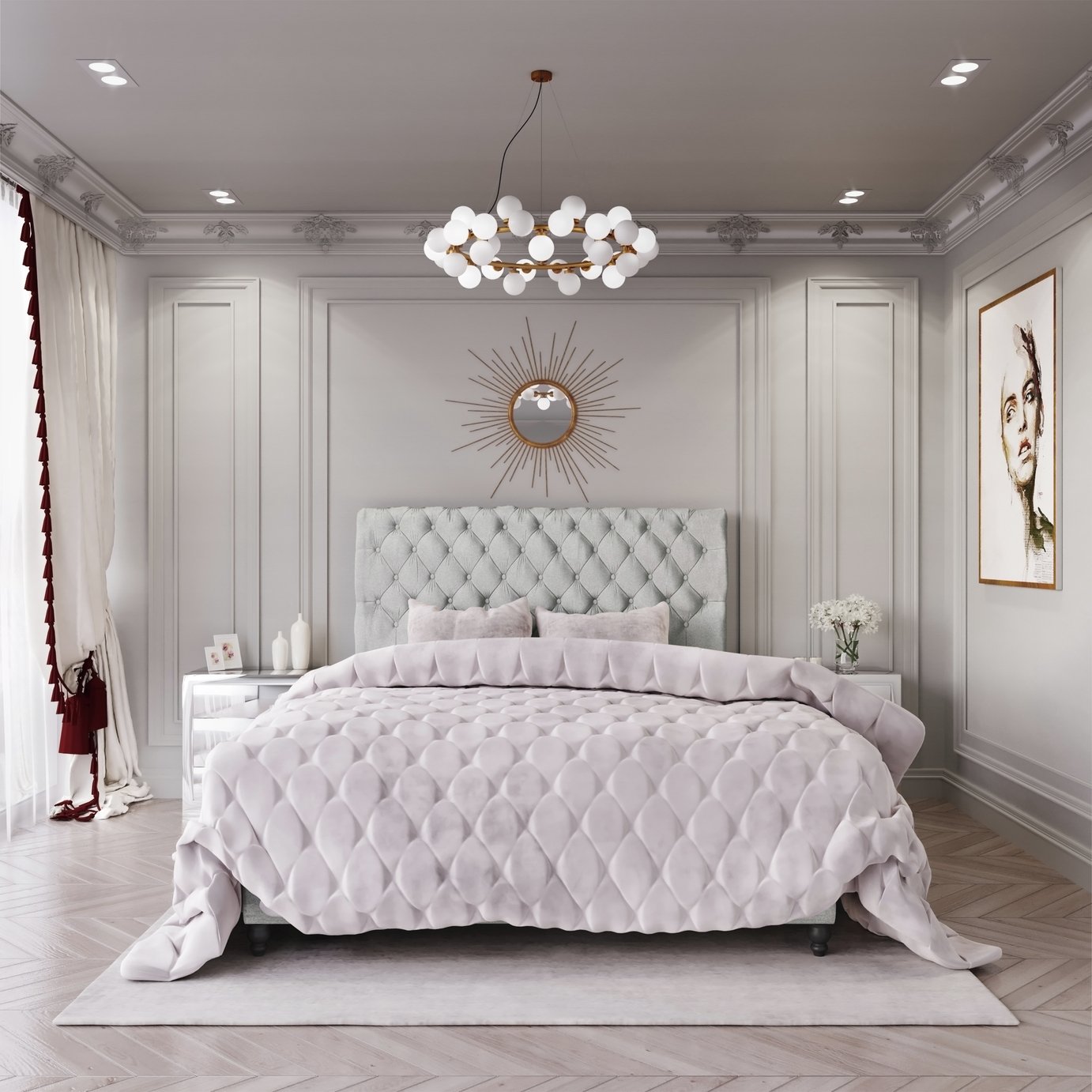 MiBed Cheshire Fabric Superking Bed Frame - Grey