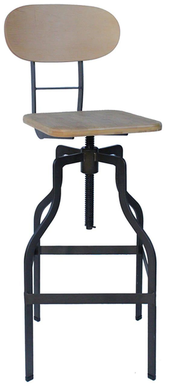 netfurniture Zapopi Industrial Adjustable Bar Stool in Black