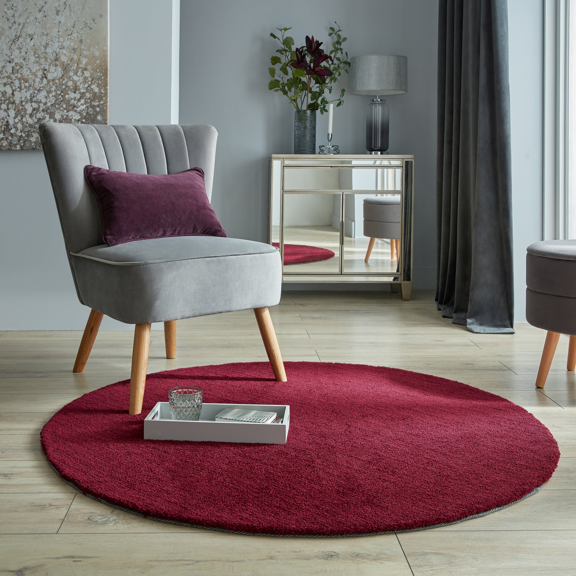 Isla Circle Rug Isla Claret
