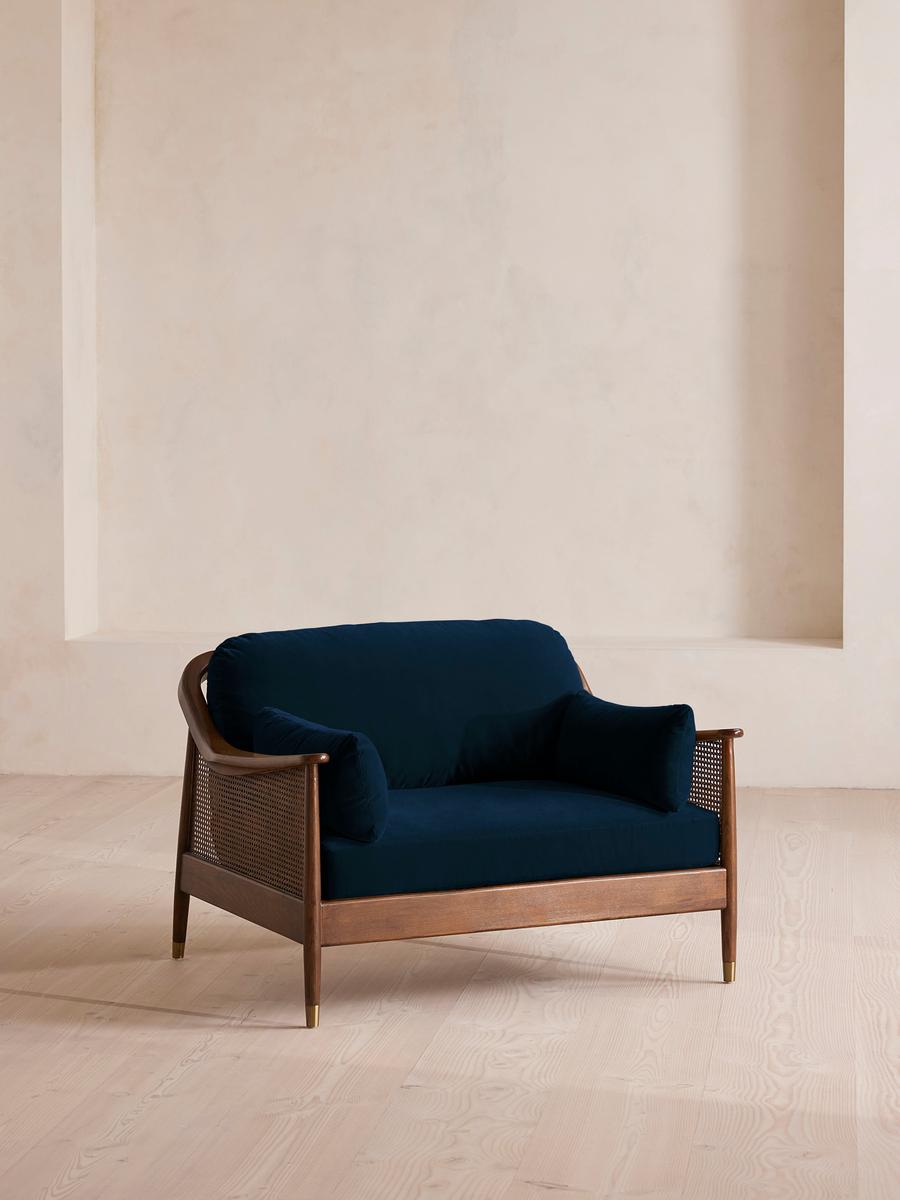 Atlanta Loveseat, Velvet, Royal Blue