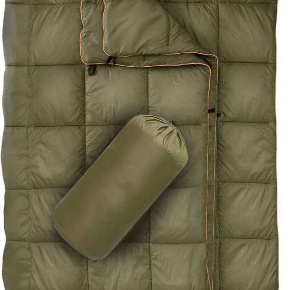 Obasyhig Outdoor Portable Down Blanket in Green
