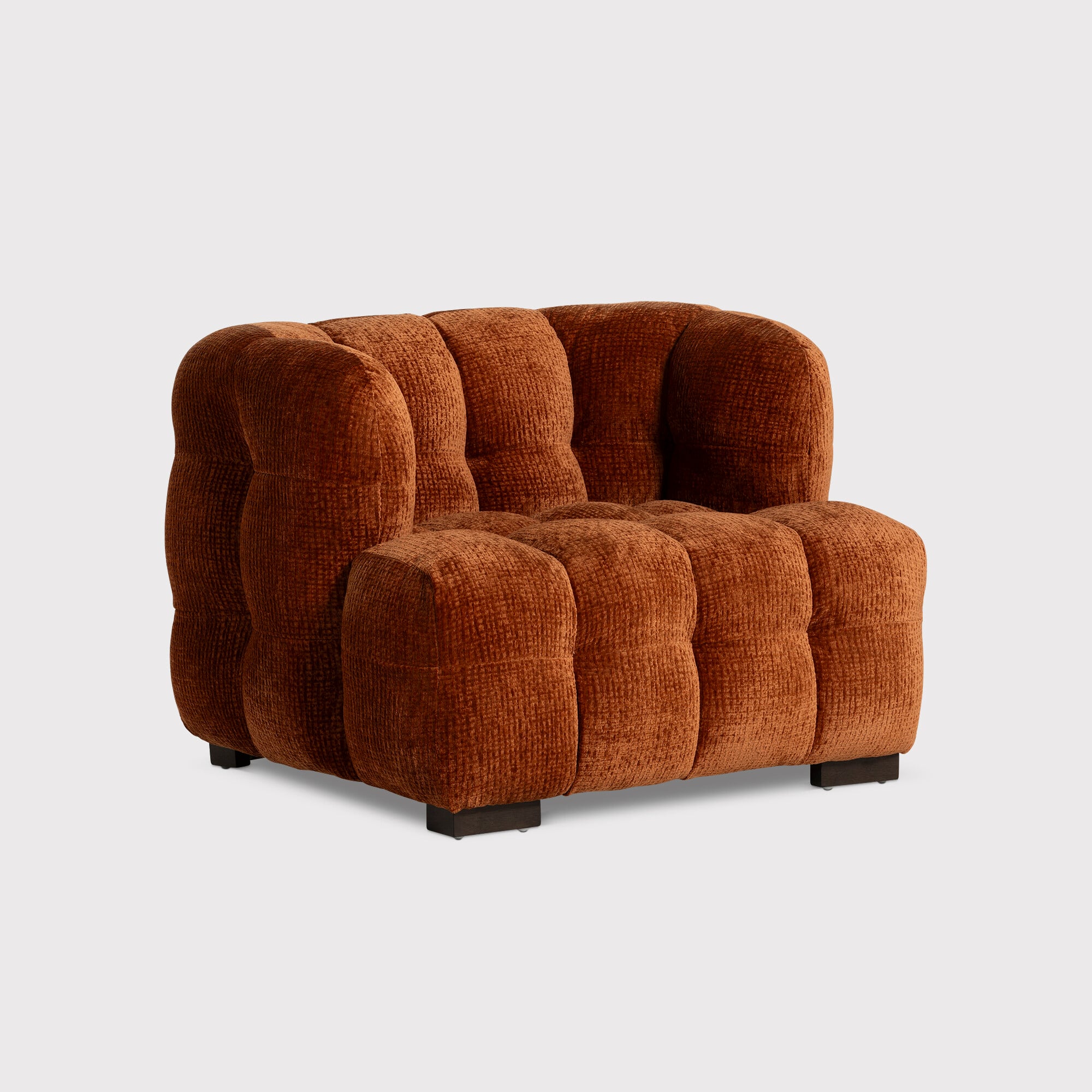 Lenor Textured Fabric Occasional Armchair, Orange Boucle | Barker & Stonehouse