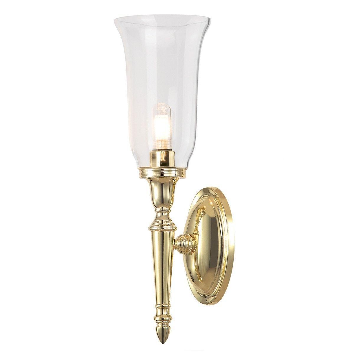 Netlighting Dryden 1 Light Bathroom Wall Light Polished Brass IP44 G9 in Yellow