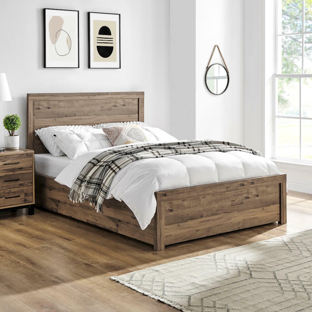 Rodley - Super King Size - Ottoman Storage Bed - Oak - Wooden - 6ft - Happy Beds