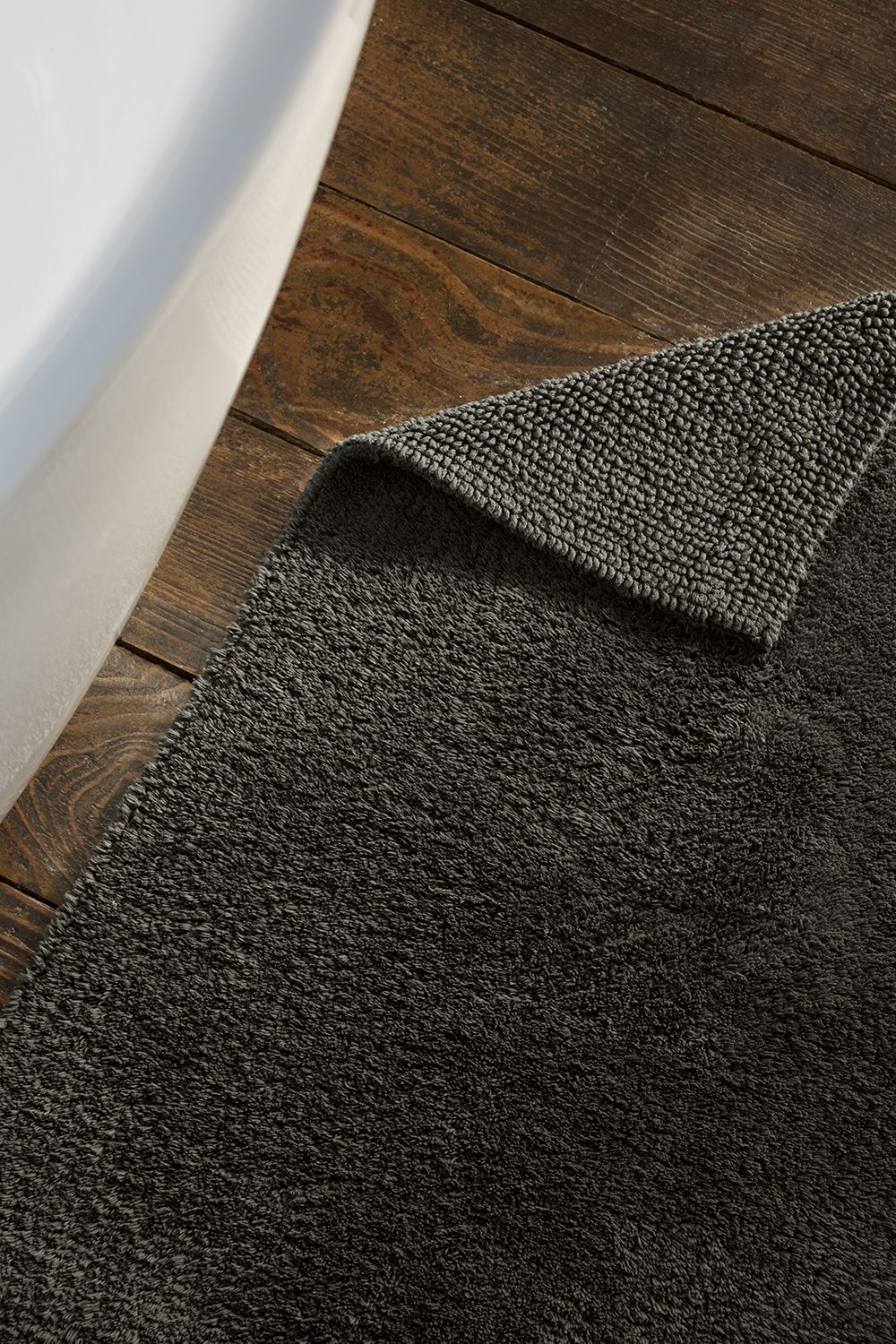 CHRISTY Reversible Hygro Luxury 100% Cotton 1800GSM Bath Rugs in Dark Grey