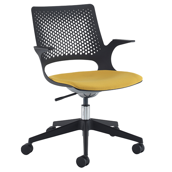 Solus Designer Home And Office Chair In Black With Black Base