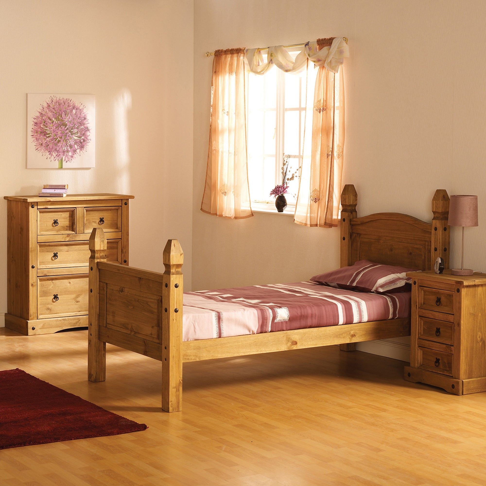 Corona Mexican High Foot End Bed Frame Brown
