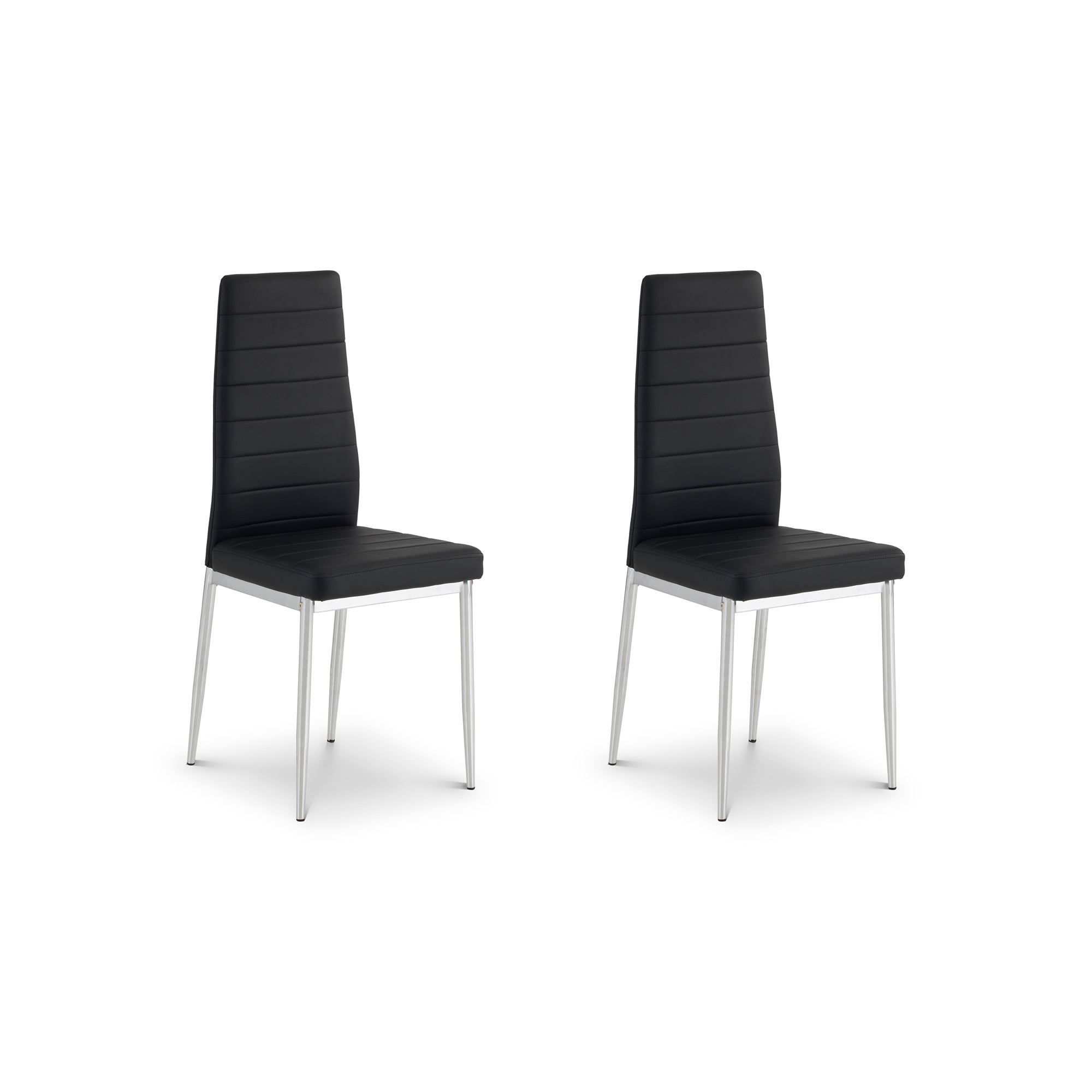 Greenwich Set of 2 Dining Chairs Black PU Leather Black