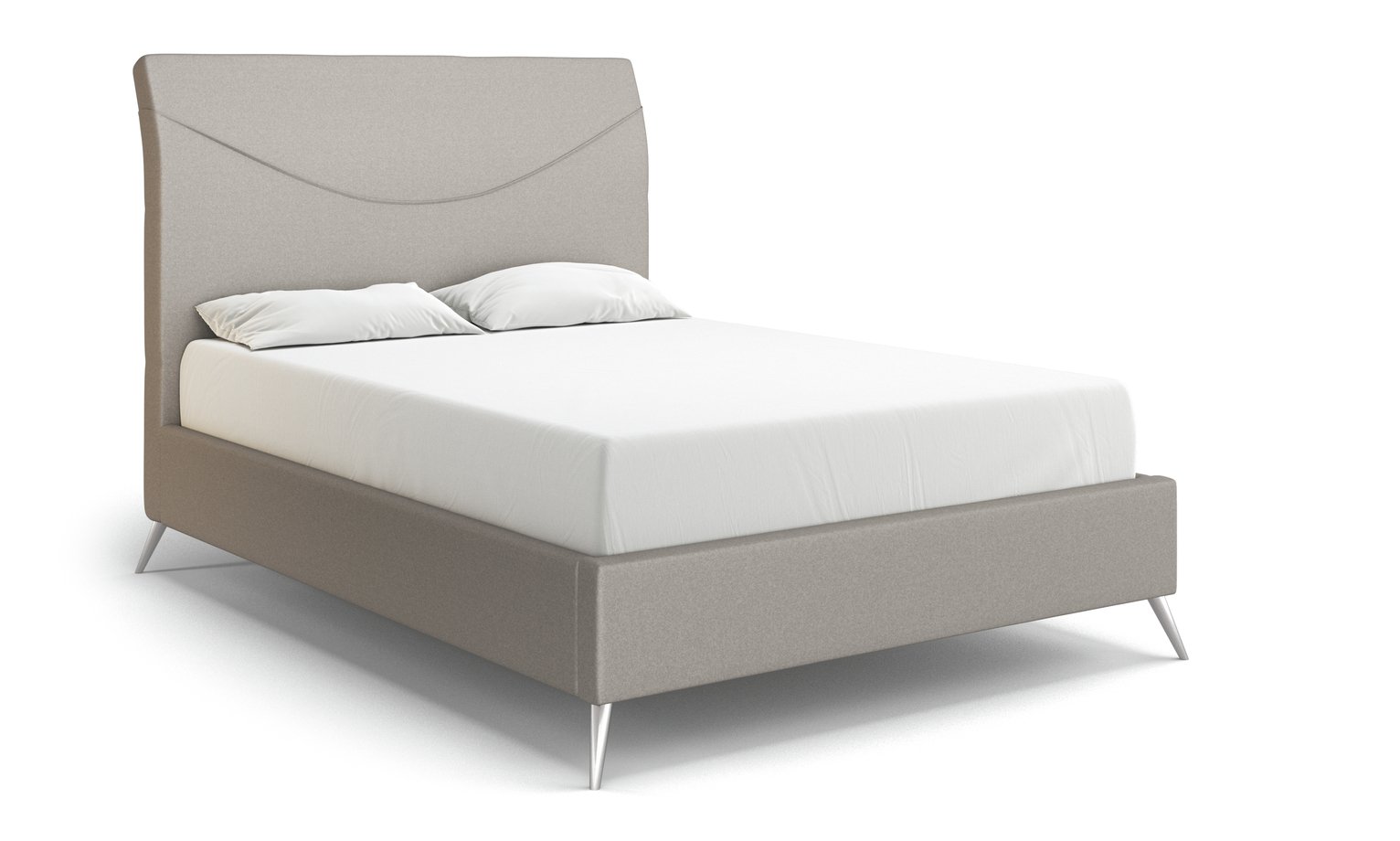 MiBed Seattle Fabric Double Bed Frame - Natural