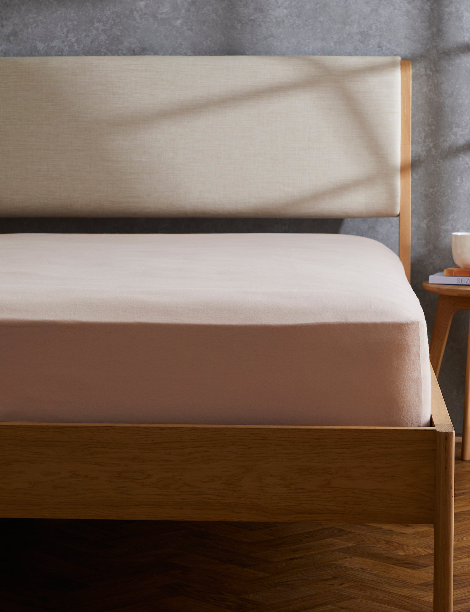 M&S Pure Cotton Brushed Fitted Sheet