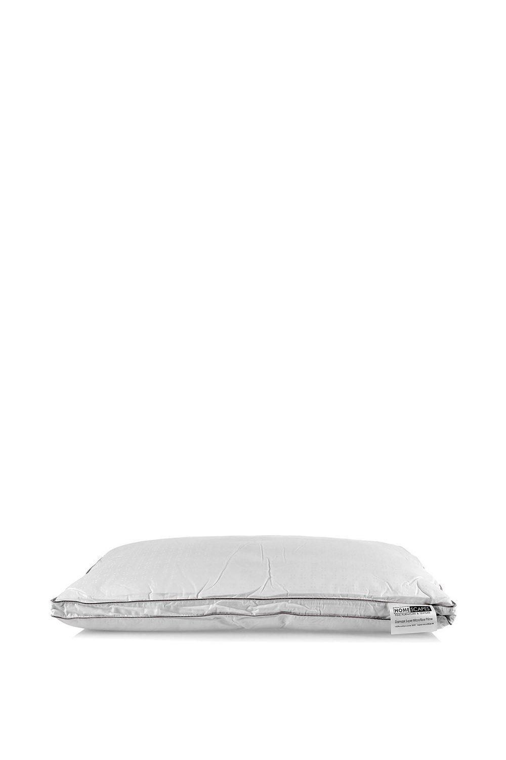 Homescapes Super Microfibre Damask Pillow in White