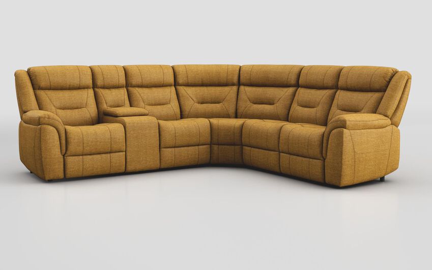 Yellow Fabric Ainsdale 2 Corner 2 Sofa with Console