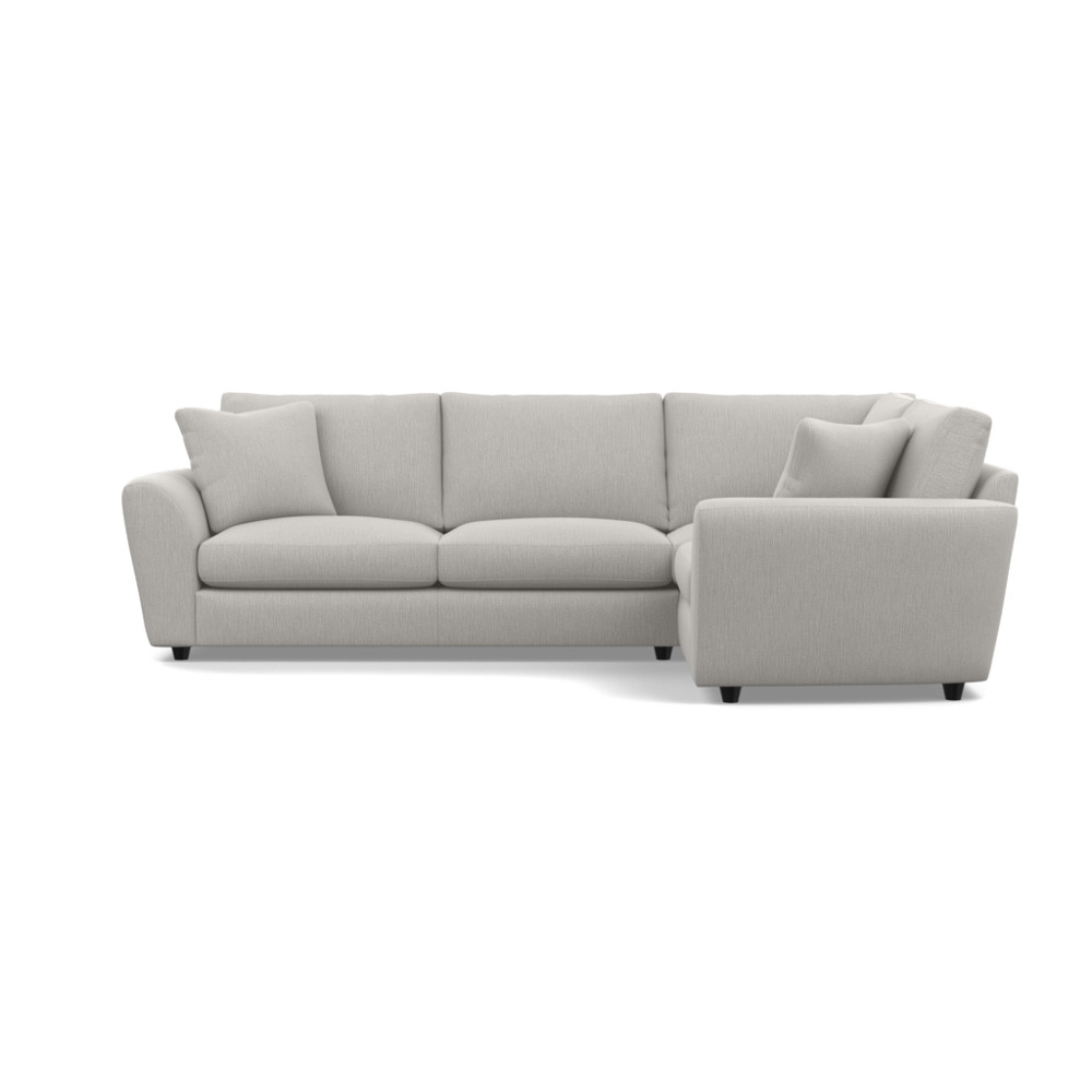 Heal's Snooze Right Hand Facing Corner Sofa Smart Linen Mix Silver Black Feet
