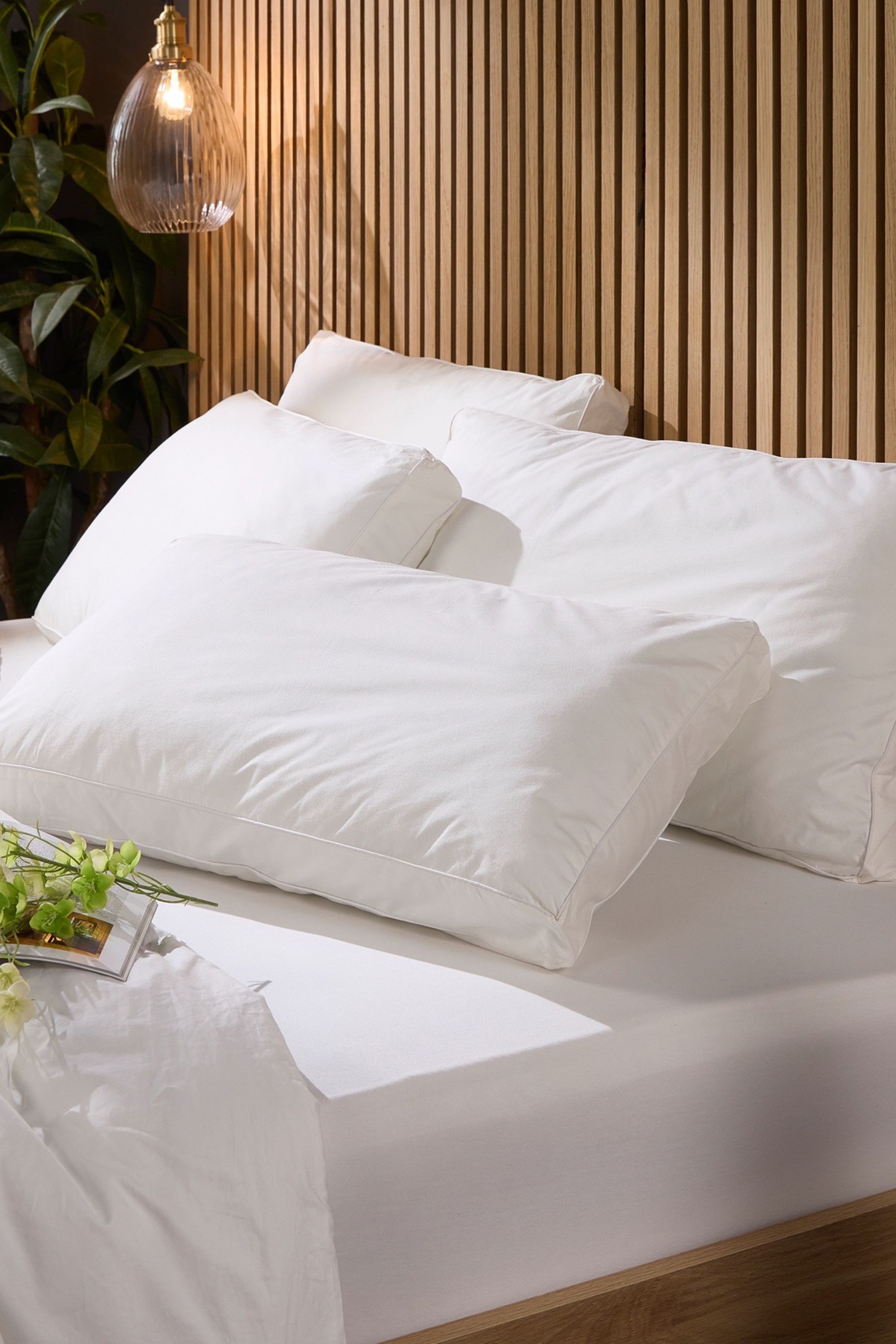 Snuggledown 2 Pack Hotel Luxurious Back Sleeper Medium Support Pillow in White