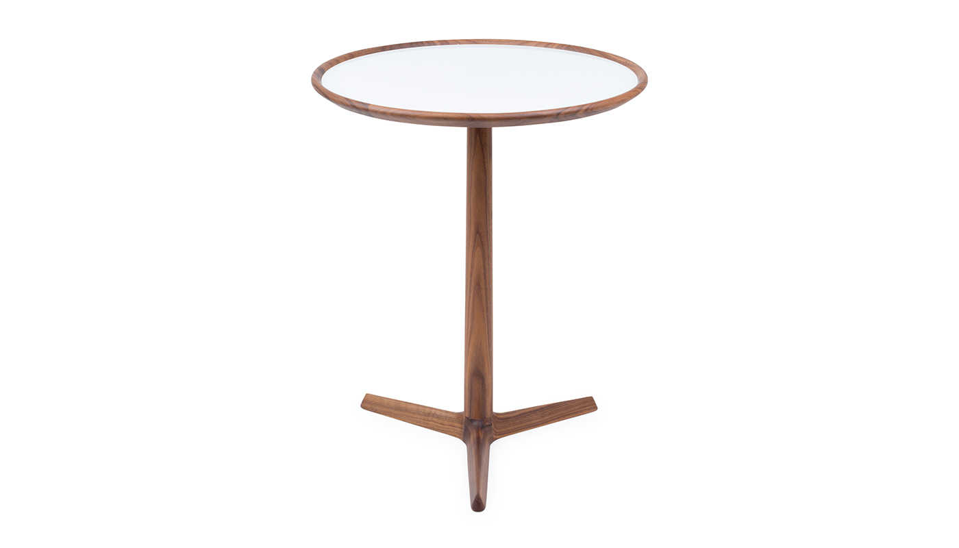 Porada Pausa 61 Side Table Walnut Glass