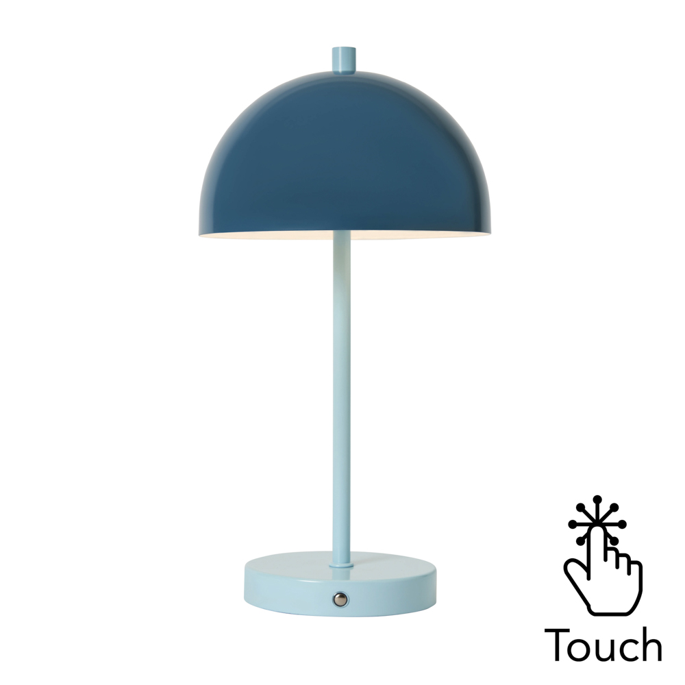 Alesia Rechargeable Mushroom Table Lamp, Blue