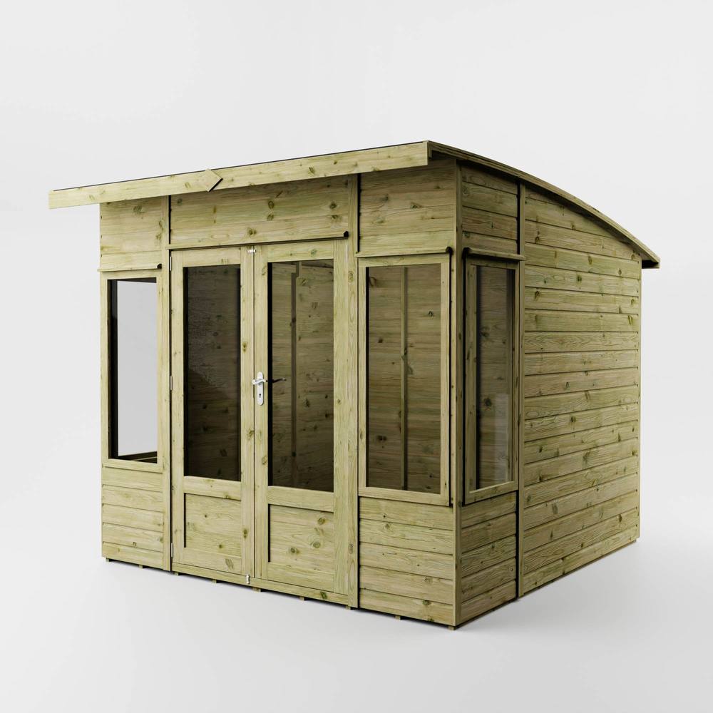 Mercia 8 x 8 Feet Premium Helios Summerhouse - L295.1 x W247.6 x H215.7 cm in Brown