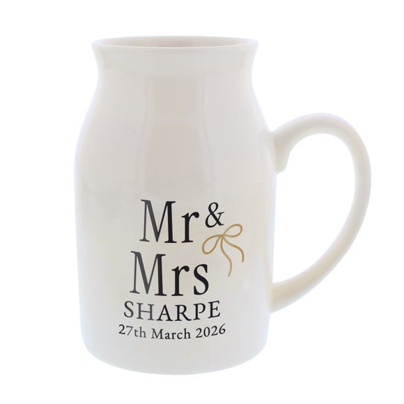 Personalised Mr and Mrs Couples Jug Vase 5