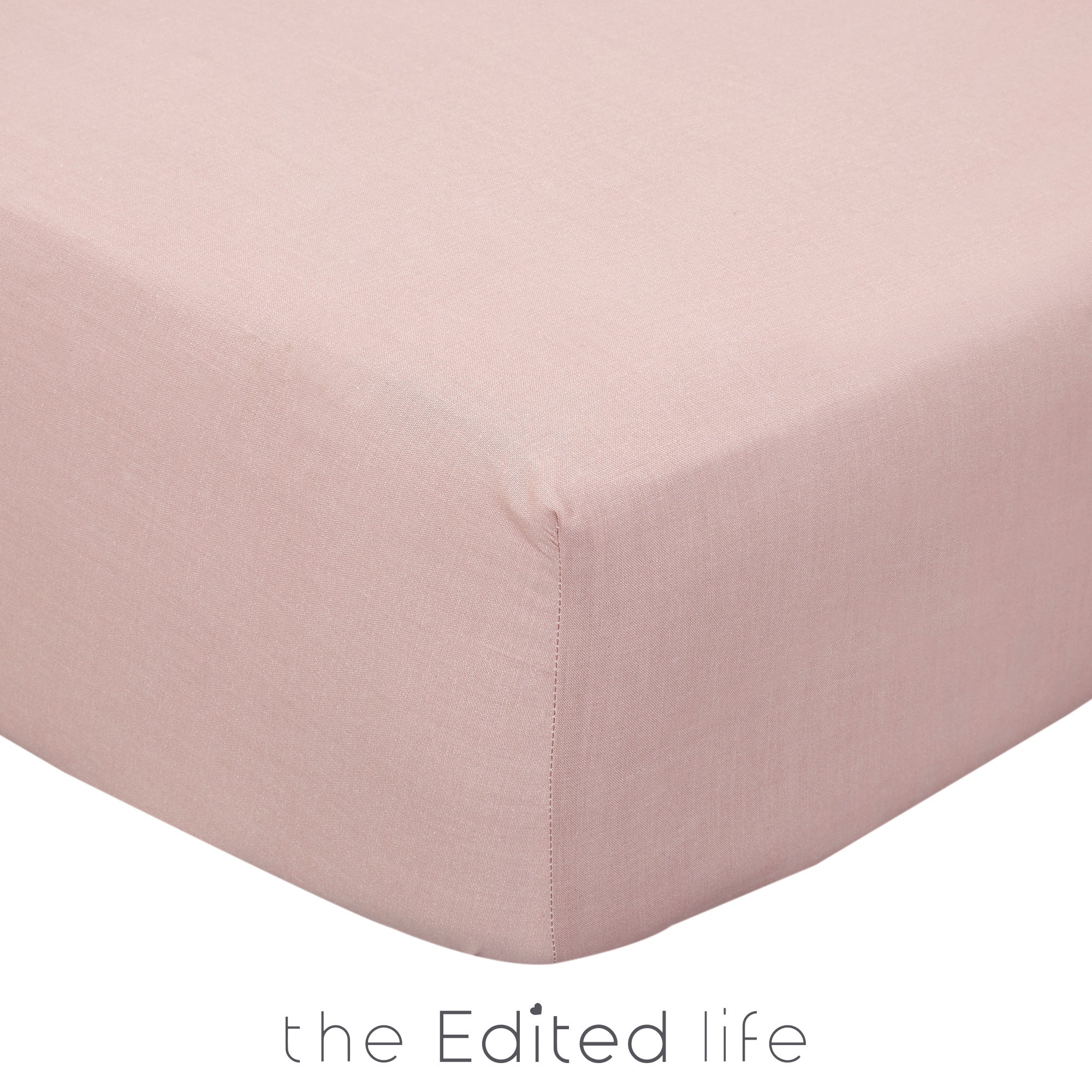 Pack of 2 100% Organic Cotton Fitted Sheets Organic Cotton Dusty Pink