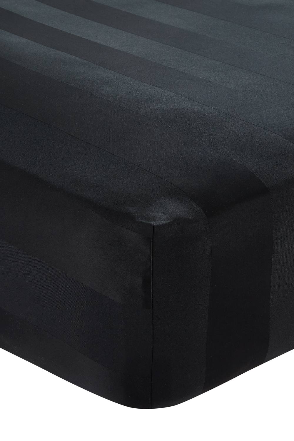 Catherine Lansfield 'So Soft Satin Stripe' Fitted Sheet in Black 3